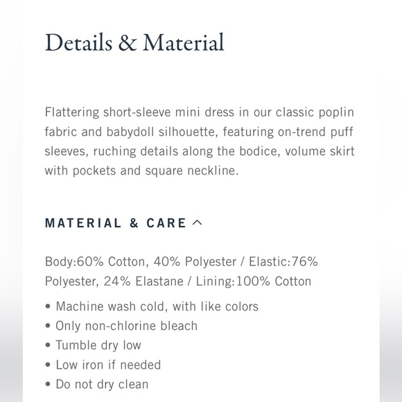 NWT Emerson Poplin Puff Sleeve Mini Dress - Picture 7 of 7